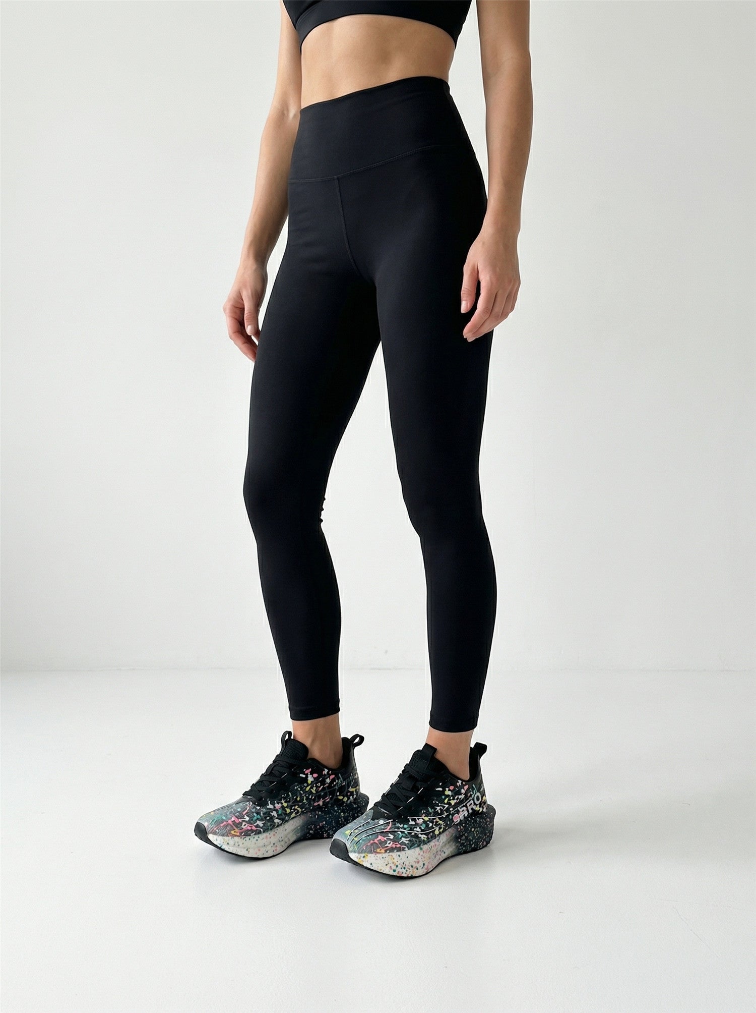 Black Multicolor Splatter Women's Athletic Running Sneakers | Breathable Lightweight | Edixim