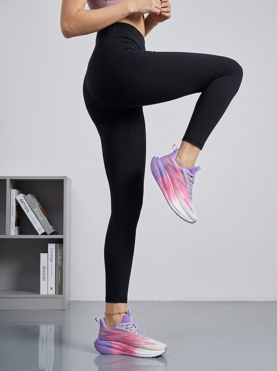 White Pink Lavender Gradient Women's Lightweight Running Sneakers | Breathable Athletic Shoes Edixim