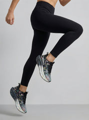 Black Multicolor Splatter Women's Athletic Running Sneakers | Breathable Lightweight | Edixim